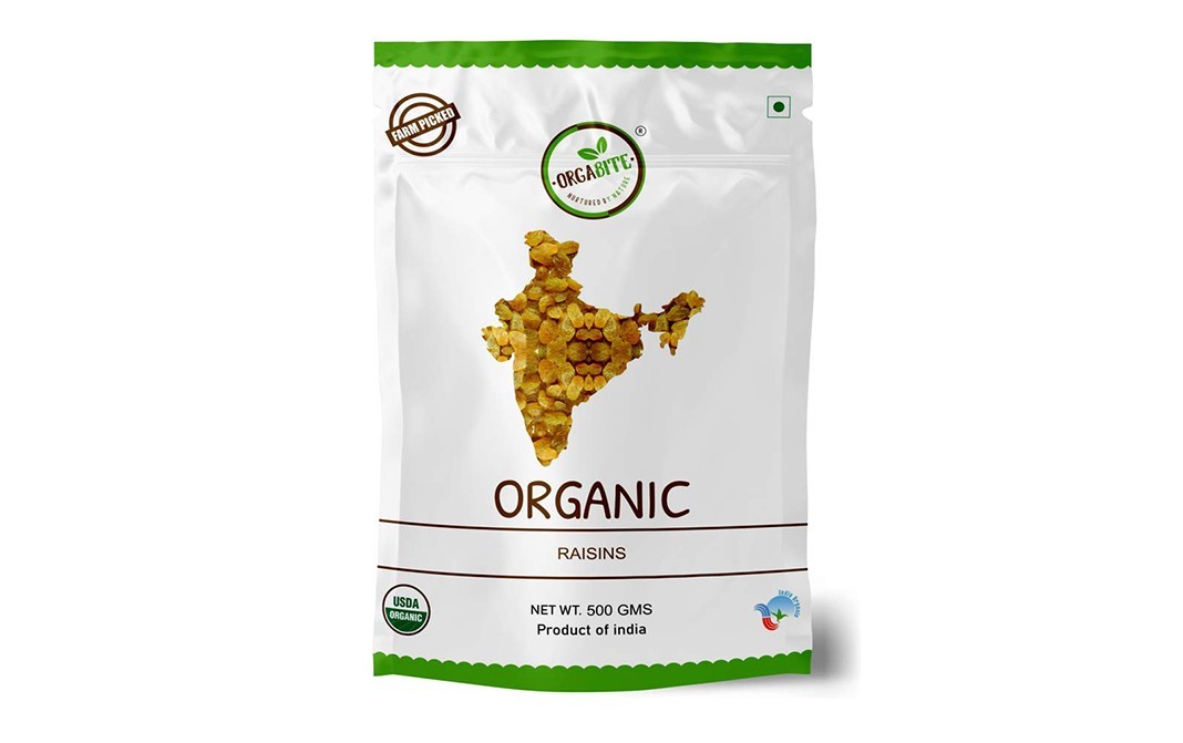 Orgabite Organic Raisins    Pack  500 grams